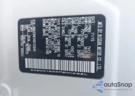 2016 Infiniti Qx80 from USA, damaged, VIN JN8AZ2NEXG9122949